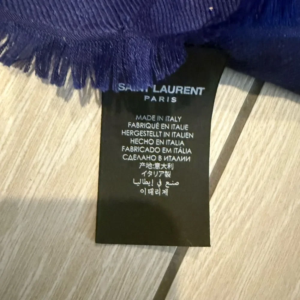 Brand new Saint Laurent Deep Blue double sided scarf / shawl large size